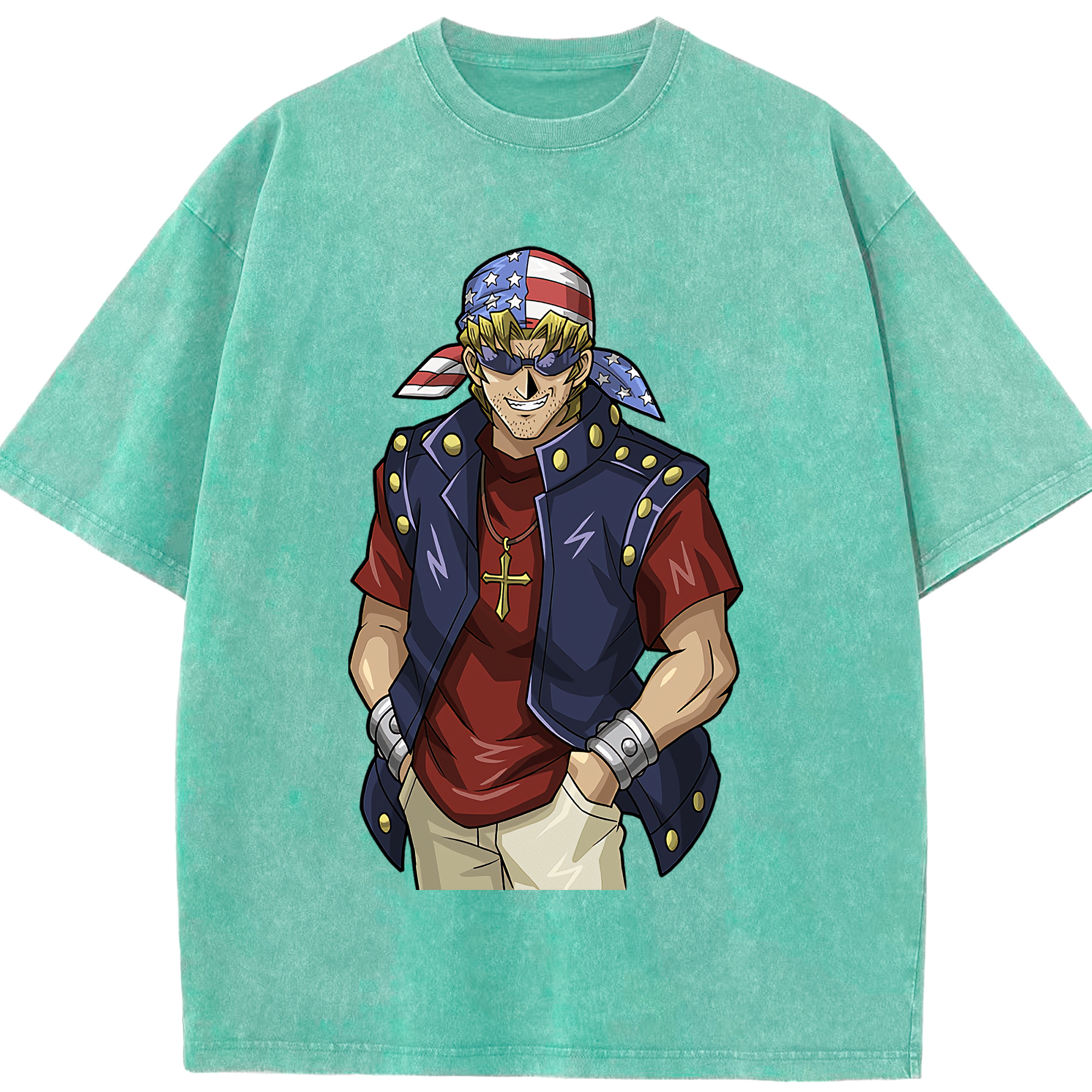 （画像用） 遊☆戯☆王 Yu-Gi-Oh! 綿100% ヴィンテージ風 半袖Tシャツ（フロントプリント）